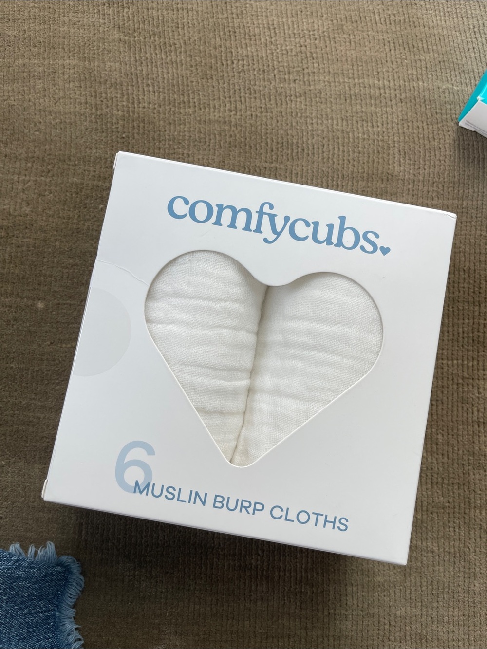 ComfyCubs White Muslin Burp Cloths - 6 Pack